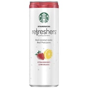 Starbucks Refreshers with Coconut Water, Strawberry Lemonade, 12 oz, 12 Pack Cans