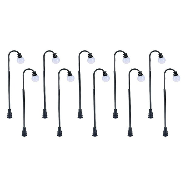 10x Modelo de luz de calle ferroviaria 1: 100 1: 150 3V Farola para parque de estilo 6 Zulema Mini luces de edificios