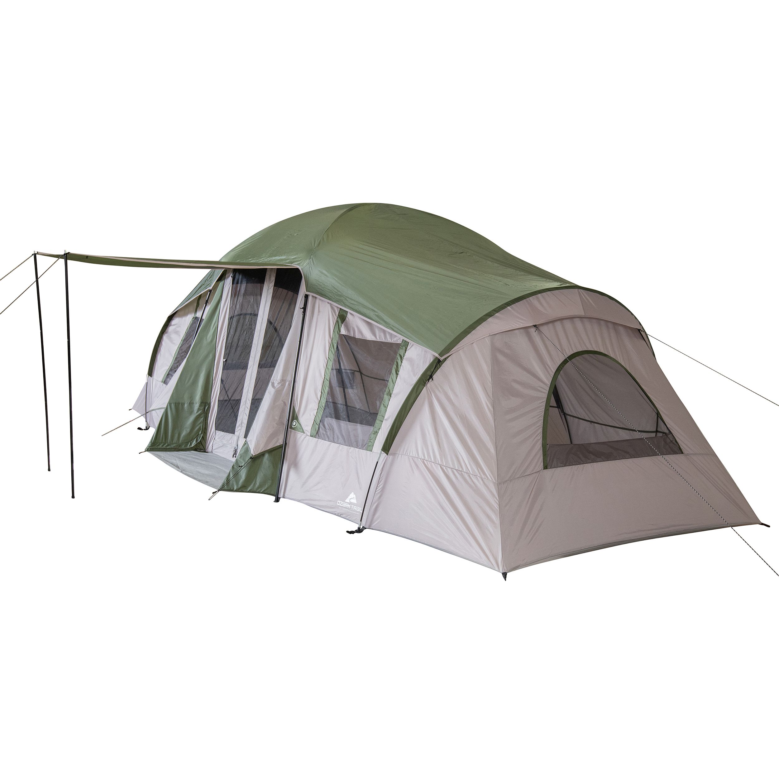 Carpa de Vacaciones para 10 Personas con 3 Habitaciones y Toldo de Sombra Ozark Trail 4