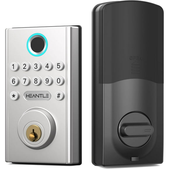 HEANTLE Keyless Entry Door Lock Fingerprint Electronic Deadbolt with Digital Keypad for Front Door, Auto Lock, Easy Installation
