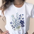 thumbnail image 6 of GaThRRgYP Summer Tops,Womens Plus Size Tops Short Sleeve,Summer Women's Fashion Floral Plant Print Female Round Neck Loose T-Shirt, 6 of 9