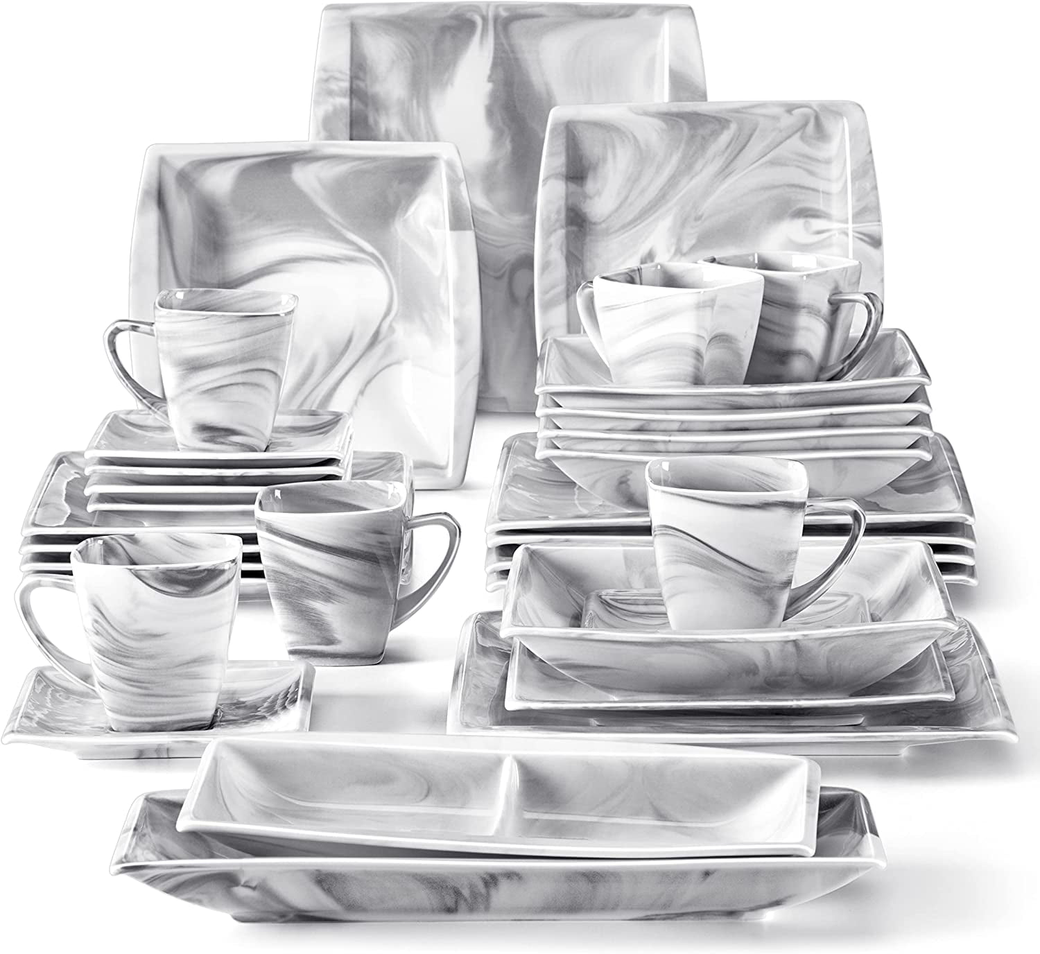 MALACASA Blance 30-Piece Dinnerware Set (Service for 6) -New in Box