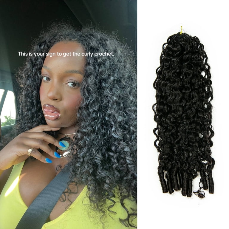 Eayon Water Curly 100% Crochet Human Hair Extensions 16 inch  display picture 1