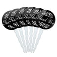 thumbnail image 1 of Thank You Elegant Scrolls Black Cupcake Picks Toppers - Set of 6, 1 of 1