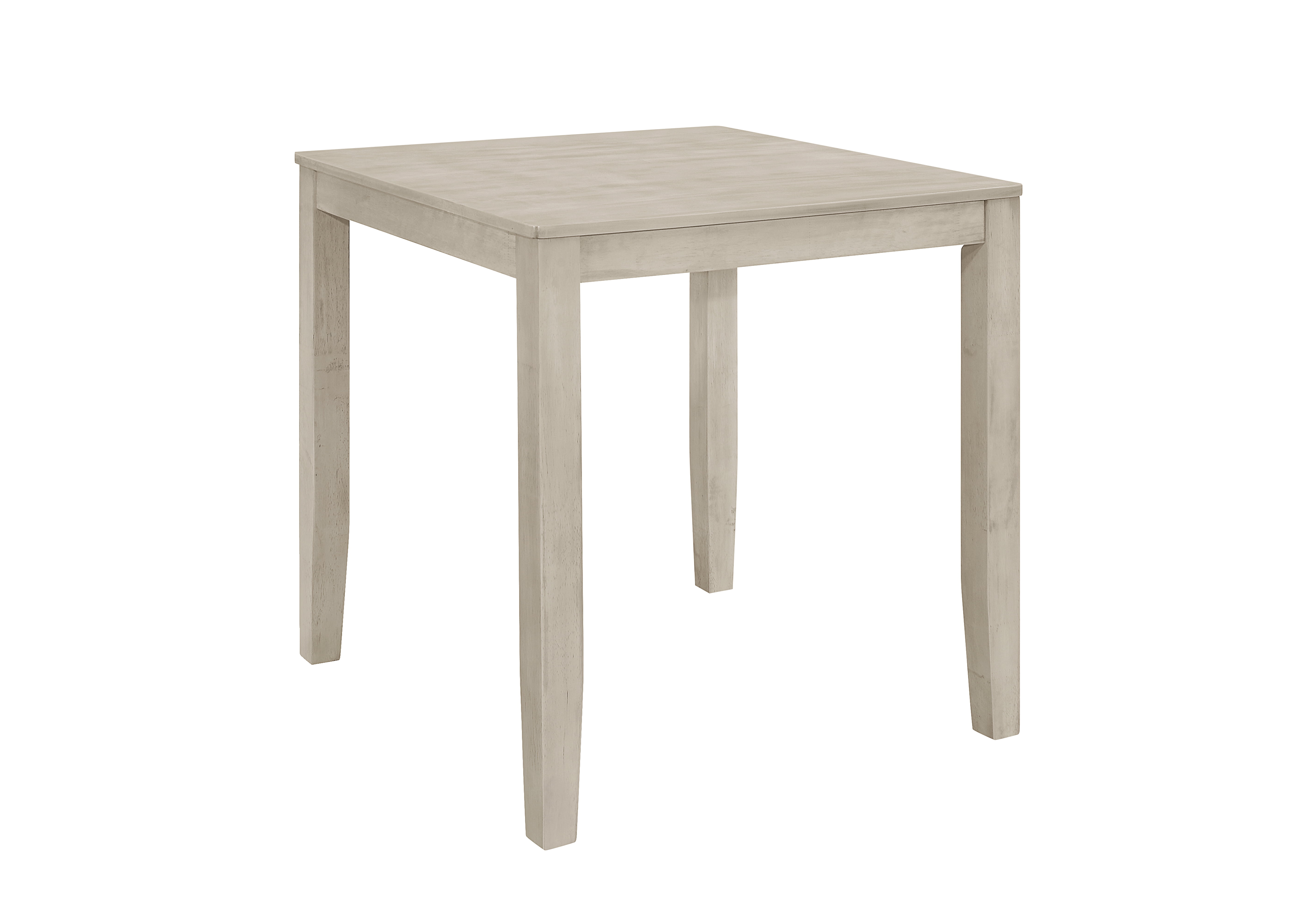 Home Design Posey 5-Piece Counter Set, Antique Gray/Gray, Square Table with Slat-Back Cushioned Chairs, Modern Minimalist Style
