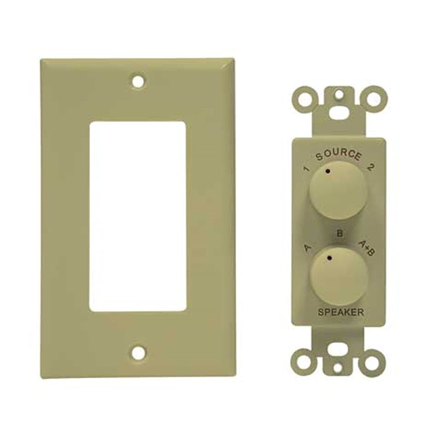 Vanco 28243WHX Dual Source Rotary InWall Speaker Selector Switch