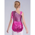 thumbnail image 7 of TiaoBug Kids Girls Sequins Tassels Gymnastics Leotards Ballet Modern Jazz Latin Dance Bodysuit Dancewear Top Hot Pink 10, 7 of 7