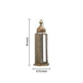 thumbnail image 3 of Serene Spaces Living Antique Bronze Decorative Metal Lantern, Scrollwork Pattern Candleholder Lantern, Bronze Lantern Centerpiece for Wedding, Holiday, Event, Measures 5.75" Diameter * 16" Tall…, 3 of 3