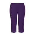 thumbnail image 4 of Lenpel Yoga Capri Leggings for Women Fashion Lace Trim Elastic Waist Cropped Pants Lightweight Workout Slim Fit Capris, 4 of 4