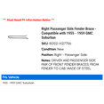 thumbnail image 2 of Right Passenger Side Fender Brace - Compatible with 1955 - 1959 GMC Suburban 1956 1957 1958, 2 of 2
