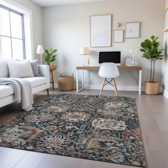 Addison Rugs Mayfield Premium Machine Washable Transitional Diamonds Taupe Rectangle Rug, 10' x 14'