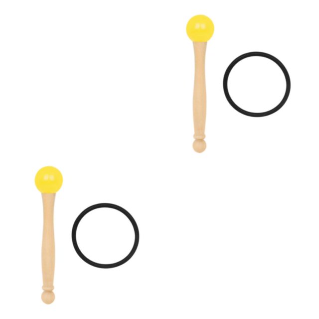 Toystoory Cuenco de cristal sólido para golpear con anillo de goma, cuencos de música de percusión, terapia de batidor de mazo para regalo de Amarillo 2piezas