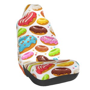 Lsque Color Donut Pattern Car Seat Covers for Front Seats , Waterproof Seat Covers for Cars, Sporty Front Seat Covers,Car Seat Cover Protector Front Seats