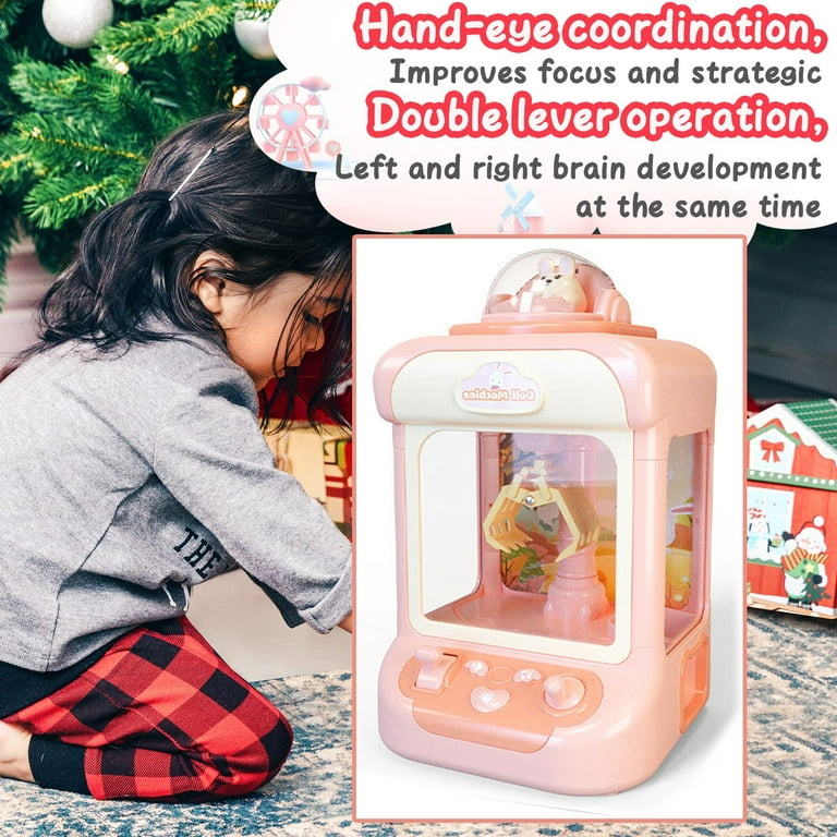 SOCBTNSO Claw Machine for Kids, Mini Candy Vending Arcade Games Christmas  Birthday Gifts for Girls, Grabber Prize Dispenser Toys Light Music Plush