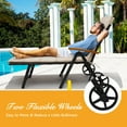 thumbnail image 6 of Costway 2 PCS Folding Patio Rattan Lounge Chair Chaise Cushioned Aluminum Adjust Wheel, 6 of 11