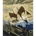 thumbnail image 2 of Max Bohm 15x17 Black Ornate Wood Framed Double Matted Museum Art Print Titled - An Incident on the English Channel (1919), 2 of 5