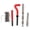 Red, variant on YAHHU M12 X 1.25 Thread Repair Kit High Strength Threaded Insert Tool for Repairing Damaged Threads Automotive Engine Block Restoring Tool Set, Red Color, 15 Pieces