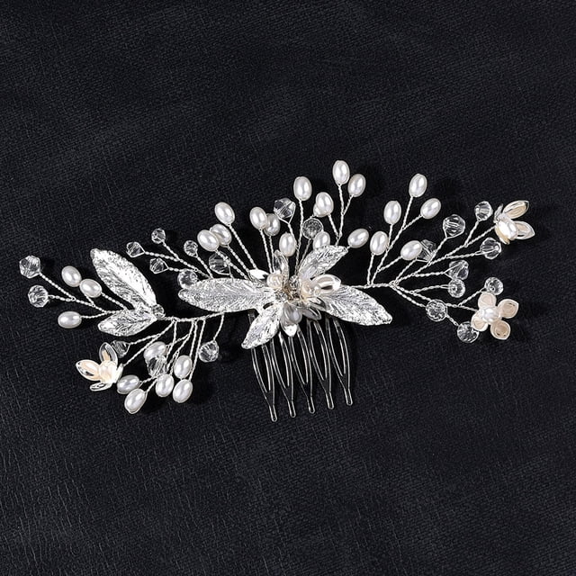 unbranded 2Ud Peines Decorativos De Plata Con Accesorios Para Peinados De Novia