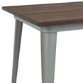 thumbnail image 4 of BizChair 30.25" x 60" Rectangular Silver Metal Indoor Table with Walnut Rustic Wood Top, 4 of 5