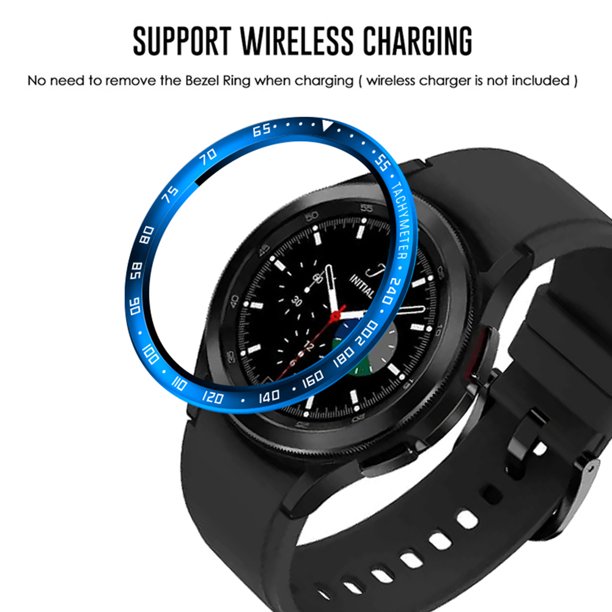 Kuymtek Anillo de parachoques de bisel para Samsung Galaxy Watch 4 Classic 46 mm (E azul blanco)