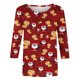 thumbnail image 4 of Pntutb Moda Mujer Chriatmas Impreso Camiseta 3/4 Mangas Blusa Cuello Redondo Casual tops Pntutb Pntutb-614, 4 of 5