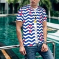 thumbnail image 6 of Lsque Nautical Anchors Pattern Mens Polo Golf Shirts Funny Graphics Shorts Sleeve Button Shirts Baseball T-shirt-3X-Large, 6 of 7