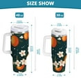 thumbnail image 6 of Yayeee 40oz Double-Wall Insulated Stainless Steel Tumbler with Handle Bottle, Blue Floral Oranges, 6 of 8