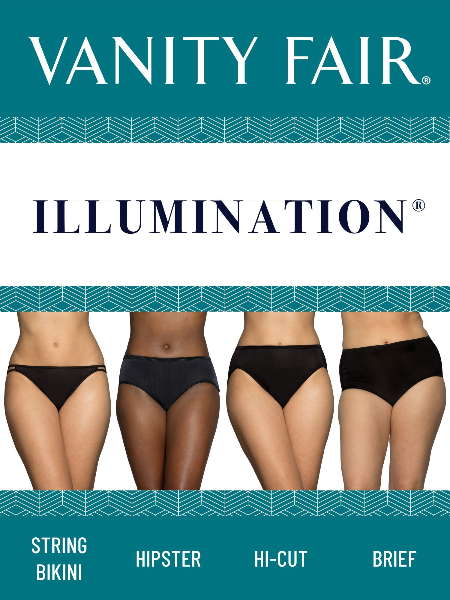 Vanity Fair Lingerie Women's Illumination Brief Panties, Silky Stretch Underwear, Multipacks, Sizes M - 3XL