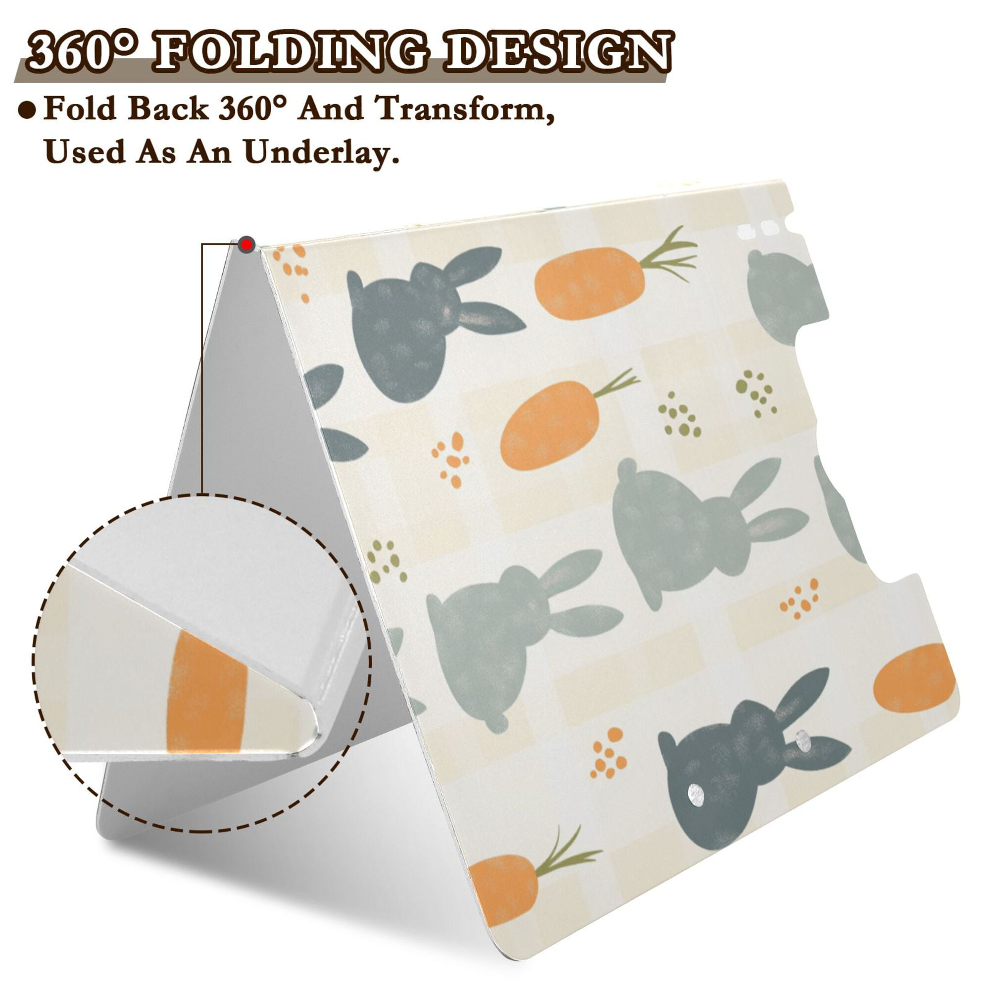 FORMRS A4 Clipboard Folder with Pen Holder Horizontal Foldable School Office Binder, Whimsical Rabbits