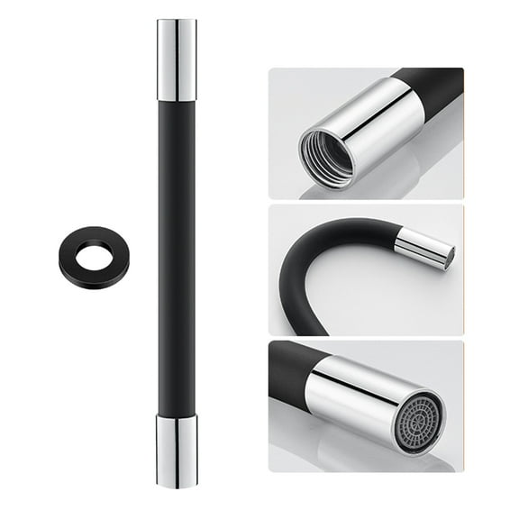 360 Degree Faucet Sprayer Extension Hose Silicone Extension Tube with Leakproof Gasket Bubbler Flexible Faucet Extender Water Hose