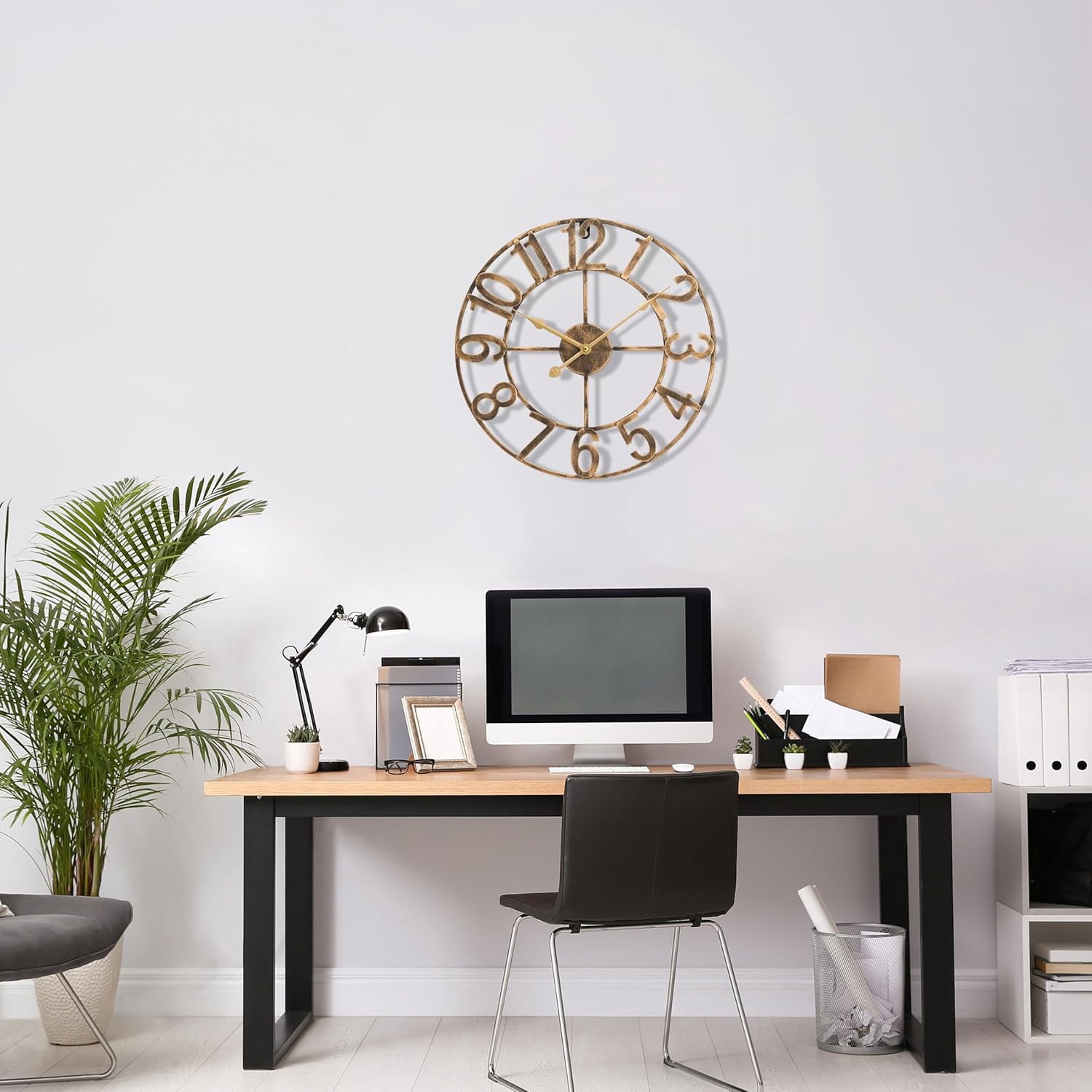 Sorbus 16" Large Wall Clock, Bronze Analog Battery Operated for Living Room & Kitchen