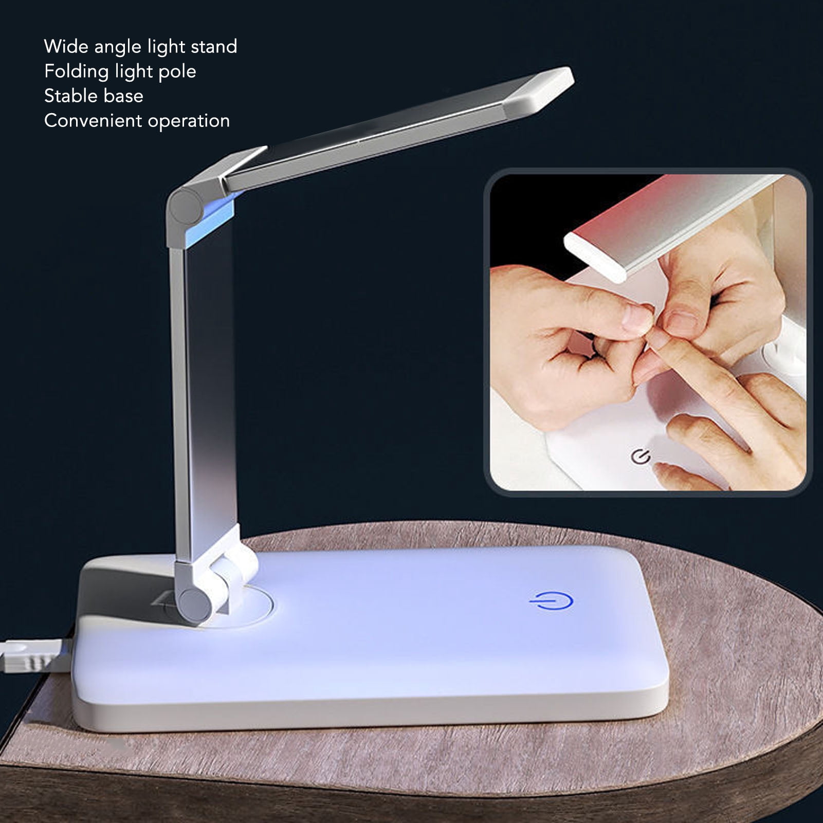 BIMZUC Folding UV LED Nail Lamp, Professional 10W USB Nail Art Light Dryer for Gel Polish, Fast Curing Portable Design, 8.66 inches / 22 cm