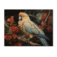 thumbnail image 3 of Designart "Vibrant Plumage Pastoral Beige Blue Parrot I" Animals Print on Natural Pine Wood, 3 of 5