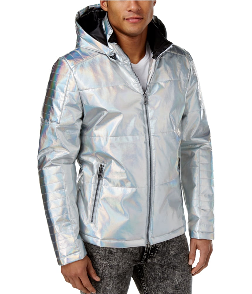 guess iridescent puffer jacket