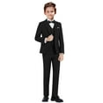 thumbnail image 5 of ETHAN Toddler Suit for Boys Slim Fit 5 Piece Boys Tuxedo Suit for Prom Party Black 2T, 5 of 8