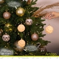 thumbnail image 3 of Esferas para árbol de navidad Artego de 8 cm de diámetro paq 6 esferas Champagne Peace * Línea Handmade Acabado soft con 3 estilos diversos, para colgar Christmas ornaments, 3 of 7
