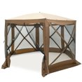 thumbnail image 1 of Gymax Portable Pop Up 6 Sided Canopy Instant Gazebo Screen Tent Brown, 1 of 10