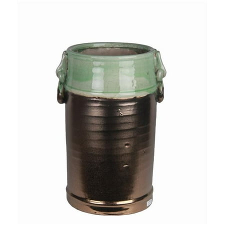 UPC 805572666933 product image for Privilege 66693 Large Ceramic Jar with Handles, Green & Ceramic Procelin | upcitemdb.com