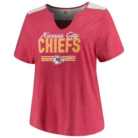 - Women's Majestic Heathered Red Kansas City Chiefs Notch Neck Plus Size T-Shirt