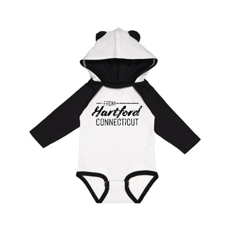 

Inktastic From Hartford Connecticut in Black Distressed Text Gift Baby Boy or Baby Girl Long Sleeve Bodysuit