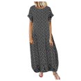 thumbnail image 2 of EIMELI Robe Décontractée pour Femmes Robe Décontractée pour Femmes à Pois Manches Courtes Col Rond Robe Maxi Vêtements pour Femmes G Noir, 2 of 3