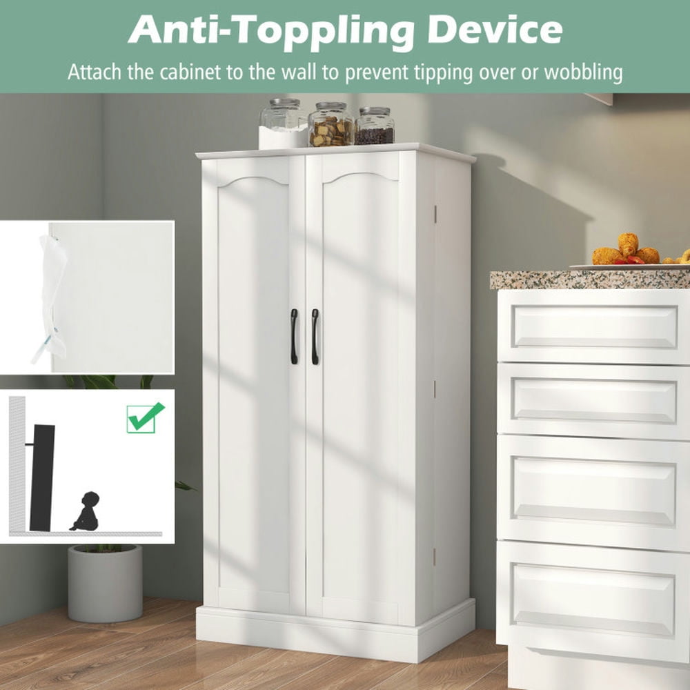 Finihen Kitchen Storage Cabinet, Buffet Sideboard, Freestanding Buffet Cupboards Sideboard with 2 Doors and Anti-Tipping Devices, for Dining Room, Kitchen, Living Room, White Finihen Kitchen Storage Cabinet, Buffet Sideboard, Freestanding Buffet Cupboards Sideboard with 2 Doors and Anti-Tipping Devices, for Dining Room, Kitchen, Living Room, White