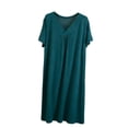thumbnail image 2 of Bixock Nightgowns for Women,Women's Pajamas Dress Short Sleeve Crew Neck Loose Bathrobe Home Wear Nightgown, 2 of 8