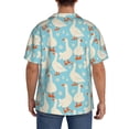 thumbnail image 3 of Fotbe White Geese and Flower Camisa Estampada de Manga Corta para Hombre, Casual de Verano, Estilo Playero, Sin Arrugas-Medium, 3 of 5