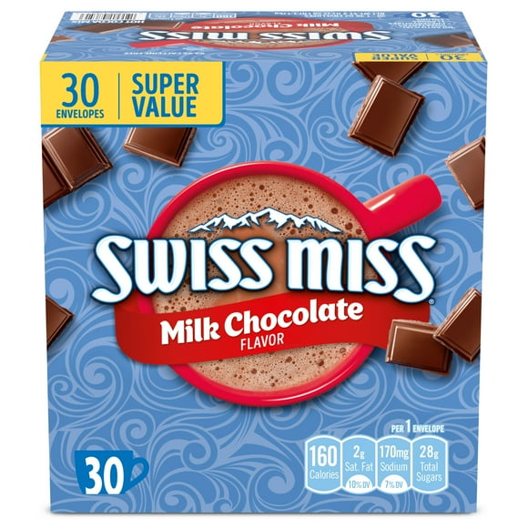 Swiss Miss Milk Chocolate Flavored Hot Cocoa Mix, 30 Count Hot Cocoa Mix Packets