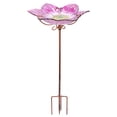 thumbnail image 1 of Bebedero para pájaros Bird Bath DREAM GARDEN de vidrio con estaca de metal, color rosa, 1 of 7