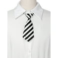 thumbnail image 4 of Corbata uniforme linda preatado a rayas cortas para mujeres, casual escolar, talla única, negro y blanco grueso, 4 of 6