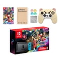 thumbnail image 1 of Nintendo Switch Mario Kart 8 Deluxe Bundle: Red/Blue Console, Mario Kart 8 & Membership, Mytrix Wireless Pro Controller Peary Yellow Bear and Accessories, 1 of 8