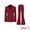 Burgundy, variant on Women's 2 Pcs Notched Lapel Blazer Work Suit Set L Burgundy