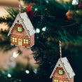 thumbnail image 6 of dajkiuy Christmas Wooden Ornaments, Light up Wood Hanging House Xmas Tree Pendant for Holiday Home Party Decoration, 6 of 6